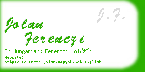 jolan ferenczi business card